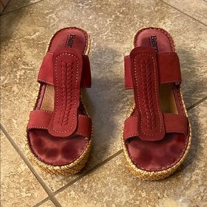 Born Red Leather Espadrille Sandals stylish!👡